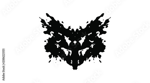 Abstract Ink Blot Test - Rorschach Psychological Symbol