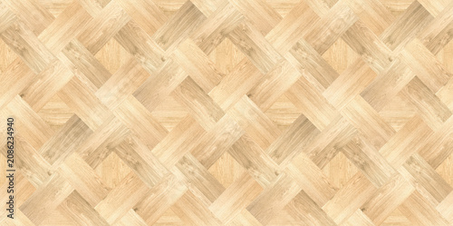 Cuadro en lienzo A light blonde wood parquet flooring texture arranged in a diagonal herringbone-like interwoven pattern
