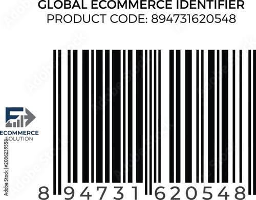 Canvastavla Global ecommerce identifier barcode label isolated on white, product code scanni