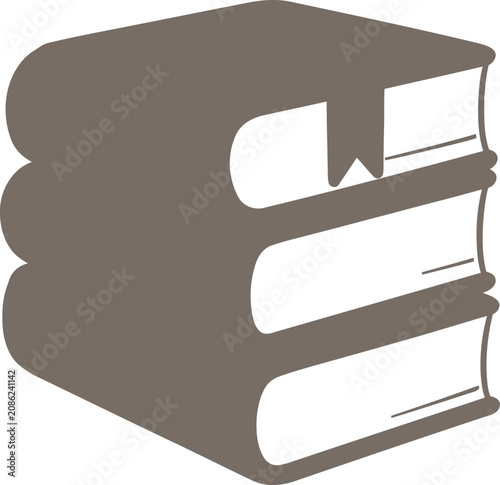 Stack of books with bookmark, library and education.