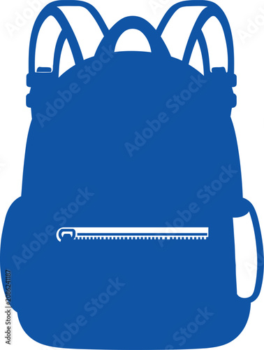 School backpack with zipper, education accessory.