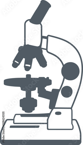 Science microscope icon isolated on transparency.