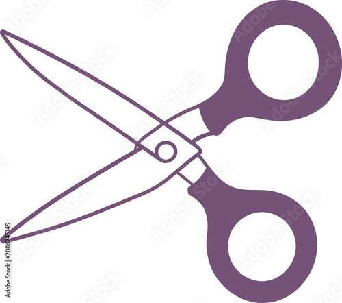 Illustration of purple office scissors icon design.