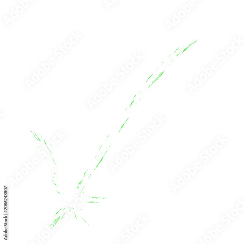 Green, sketchy checkmark against a white background