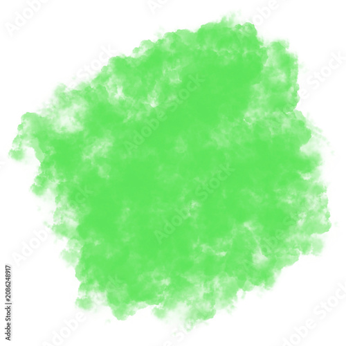 Fényképezés Vivid green cloudburst with diffuse edges on a white background