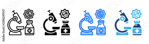 Foto Pathology icon set multiple style collection