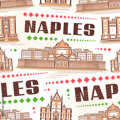 Obraz na plátně Vector Naples Seamless Pattern