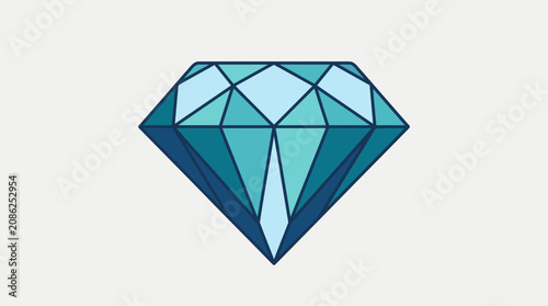 Cuadro en lienzo Brilliant faceted gemstone with geometric facets and clean lines