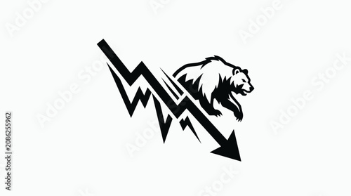 Bear Market Stock Crash Downward Arrow Graphic Icon