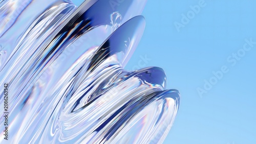 sapphire pane on white background for wallpaper design, in a abstract glass cool transparency
