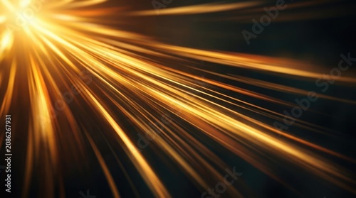 Golden light effect streaks abstract radiant burst for dynamic visuals and energy concepts