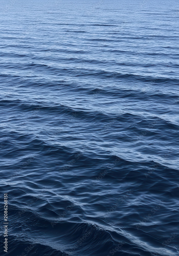 Obraz premium Deep Blue Ocean Water Surface with Gentle Ripples and Small Waves, Abstract Nature Background for Commercial Use
