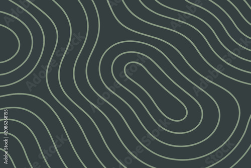 Tableau sur toile Charcoal and Muted Sage Green Topographic Contour Line Pattern.