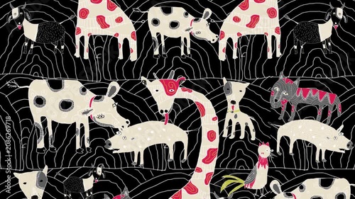 Animal Children Drawing Background 01