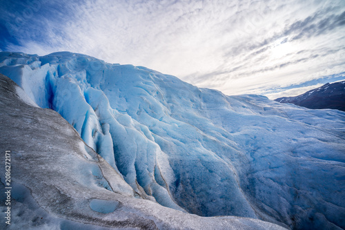 Fotografie Perito Moreno glacier Patagonia Los Glaciares national park blue ice under drama