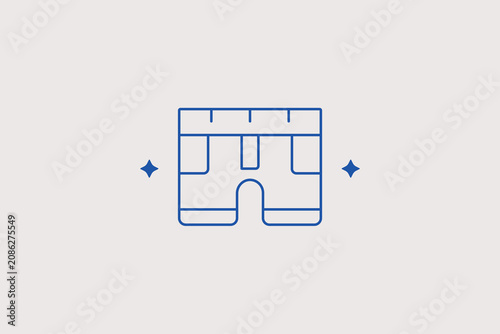 Принти на полотні Swimming trunks line icon for hosiery
