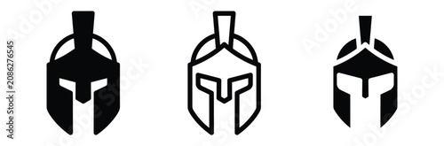 Bild auf Leinwand Spartan helmet icon vector set