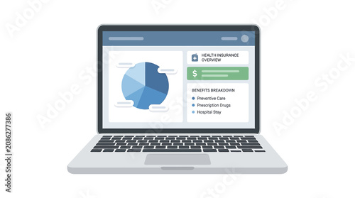 Obraz na plátně Silver Laptop Showing Online Patient Portal Dashboard