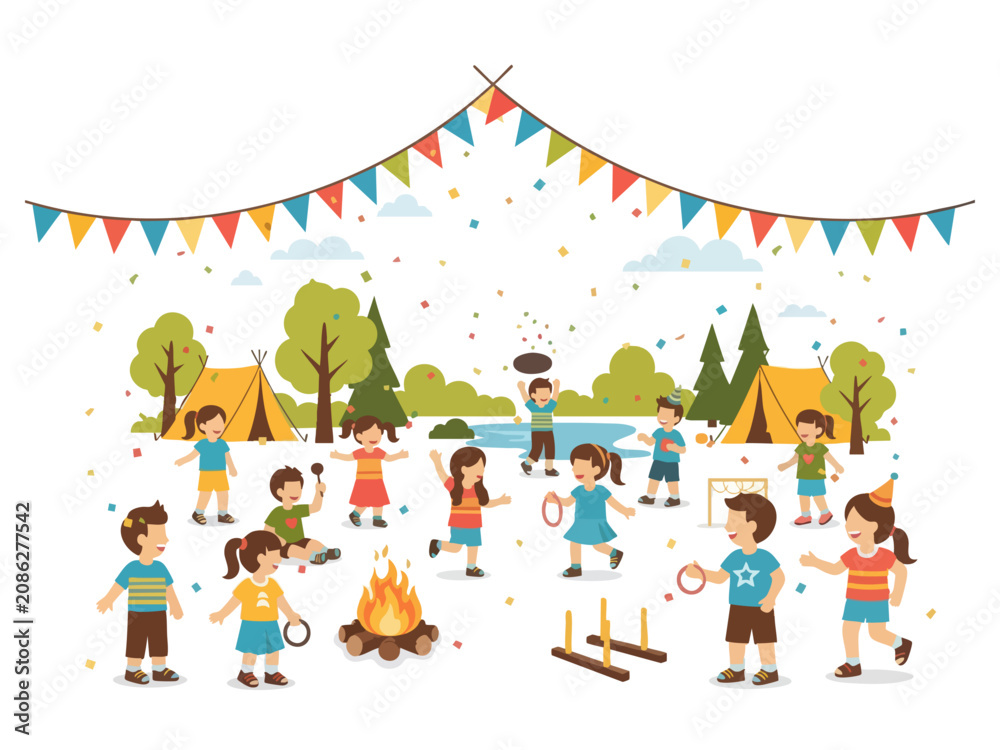 Fototapeta premium vector illustration of a party background, happy birthday