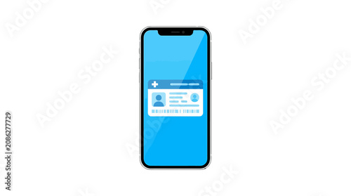 Obraz na plátně Smartphone Displaying Digital Health Insurance ID Card