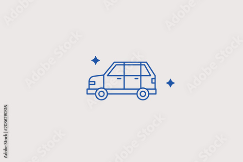 Photos Compact hatchback car line icon for city auto