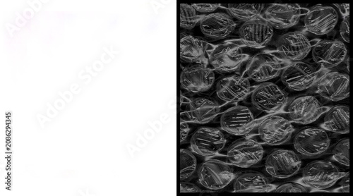 Foto Microscopic view of cellular structure, detailed biological texture in black and