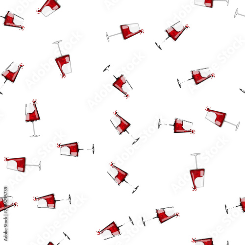 Bild auf Leinwand pattern crystal wine glass cartoon