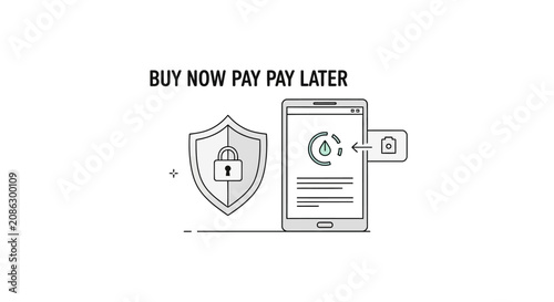 Foto Secure buy now pay later mobile payment concept