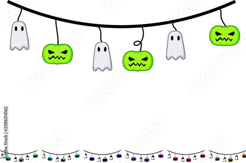 Foto ghostly halloween garland cartoon