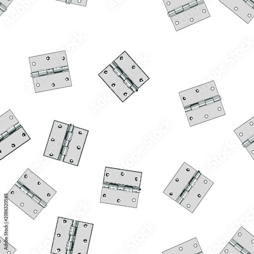 pattern steel door hinge cartoon. object house, silver open, construction repair steel door hinge sign vector