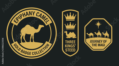 Photos Epiphany Camel Gold Vector Badge Collection