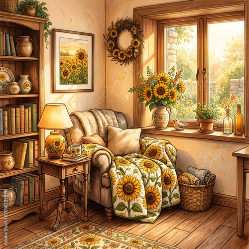 Elegant living room with vintage furniture and decor.