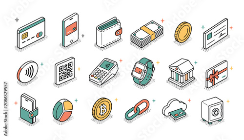 Canvastavla Digital payment methods icons set.