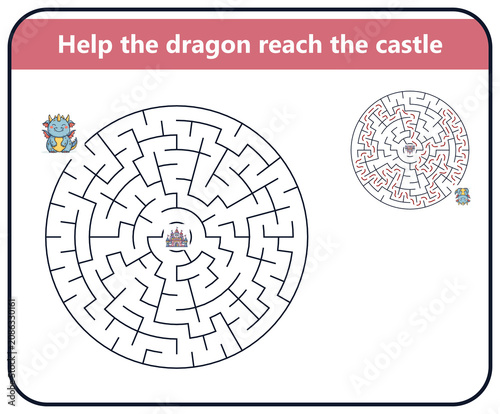 Maze for kids - Help the Dragon Reach the Castle