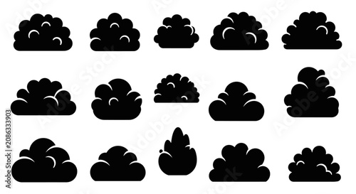 Foto Set of stylized 3D solid geometric shapes including spheres, cubes, and cones