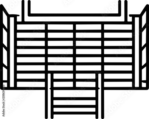 Schilderij op canvas Simple graphic of bleacher seating structure, abstract design, black and white