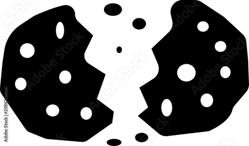 Εκτύπωση καμβά Black cookie icon set showing various actions like breaking, crumbling, dunking