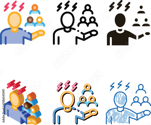 Photos racist mix expression icon vector