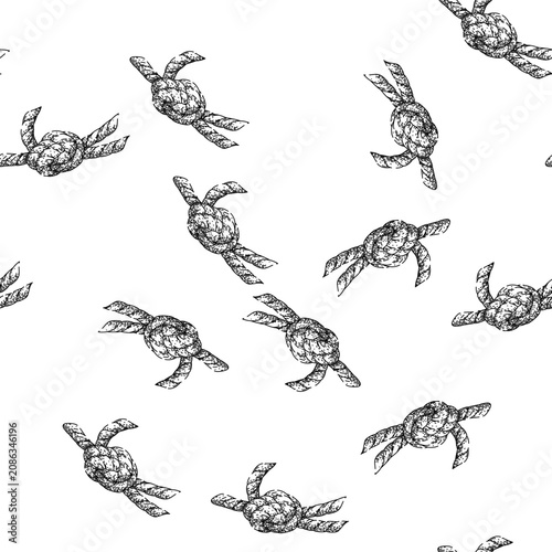 Photos seamless pattern square rope knot hand drawn
