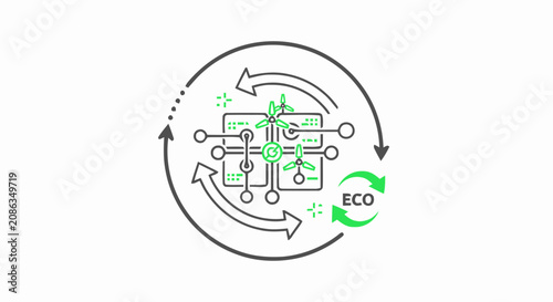 Creative Eco Recycling Symbol Concept Design Illustration.