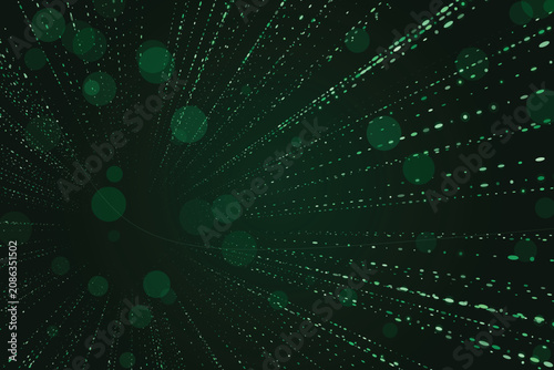 Canvastavla Abstract glowing green data tunnel with radial digital lines and bright focal po