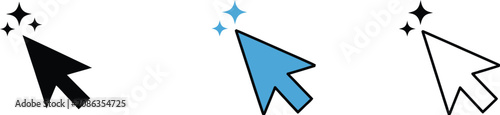Fotografía Magic mouse cursor clicker icons set with sparkles representing artificial intel