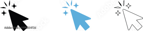 Fotografía Magic mouse cursor clicker icons set with sparkles representing artificial intel