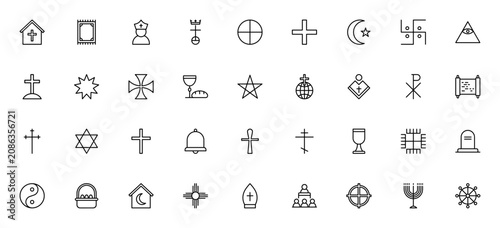 Obraz na płótnie Religion icon set