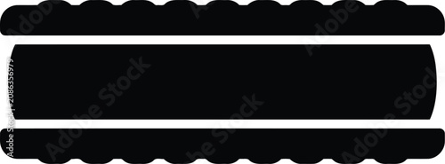 Fotografie Black Blank Ticket Stub Isolated on White Background, Minimal Coupon Banner Temp