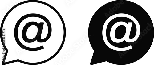 Vászonkép Mention with speech bubble icon social media at symbol vector for website mobile