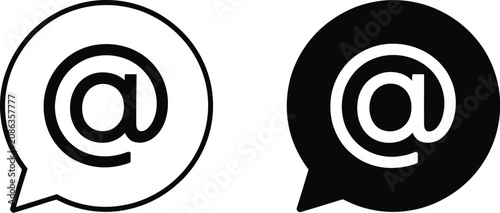 Canvas Print Mention with speech bubble icon social media at symbol vector for website mobile