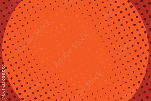 Foto Orange halftone pattern with evenly spaced circular dots on warm gradient backgr