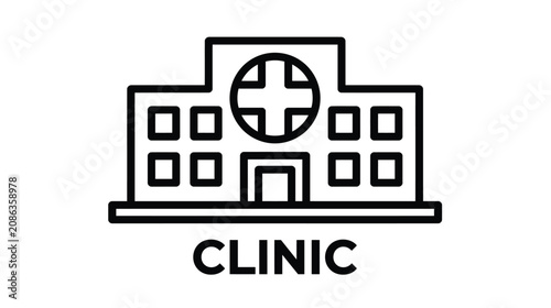 Clinic icon vector illustration for medical hospital building