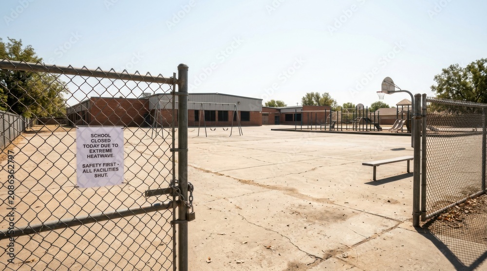 Fototapeta premium Public Cooling Shelter Entrance During Heat Emergency